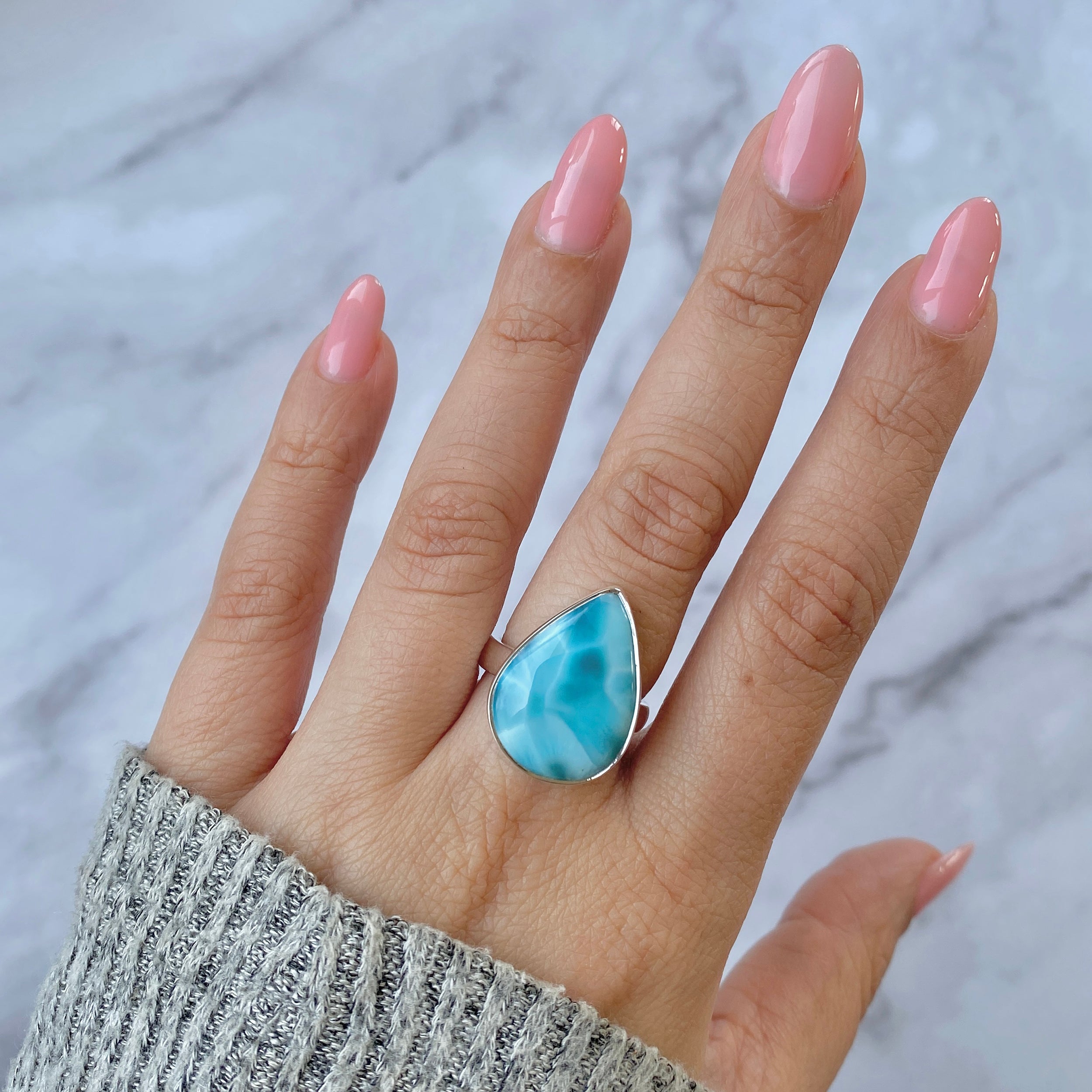 Larimar Adjustable Ring-(LAR-R-37)